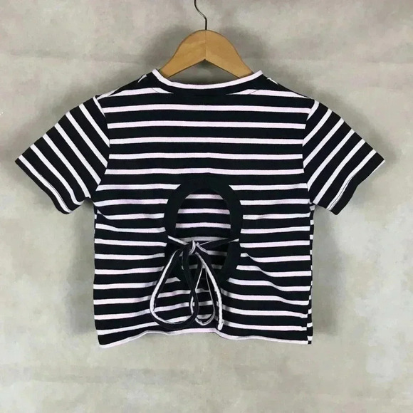 PLASMA SPHERE Korea Black/Pink Striped Crop Top - Picture 3 of 10